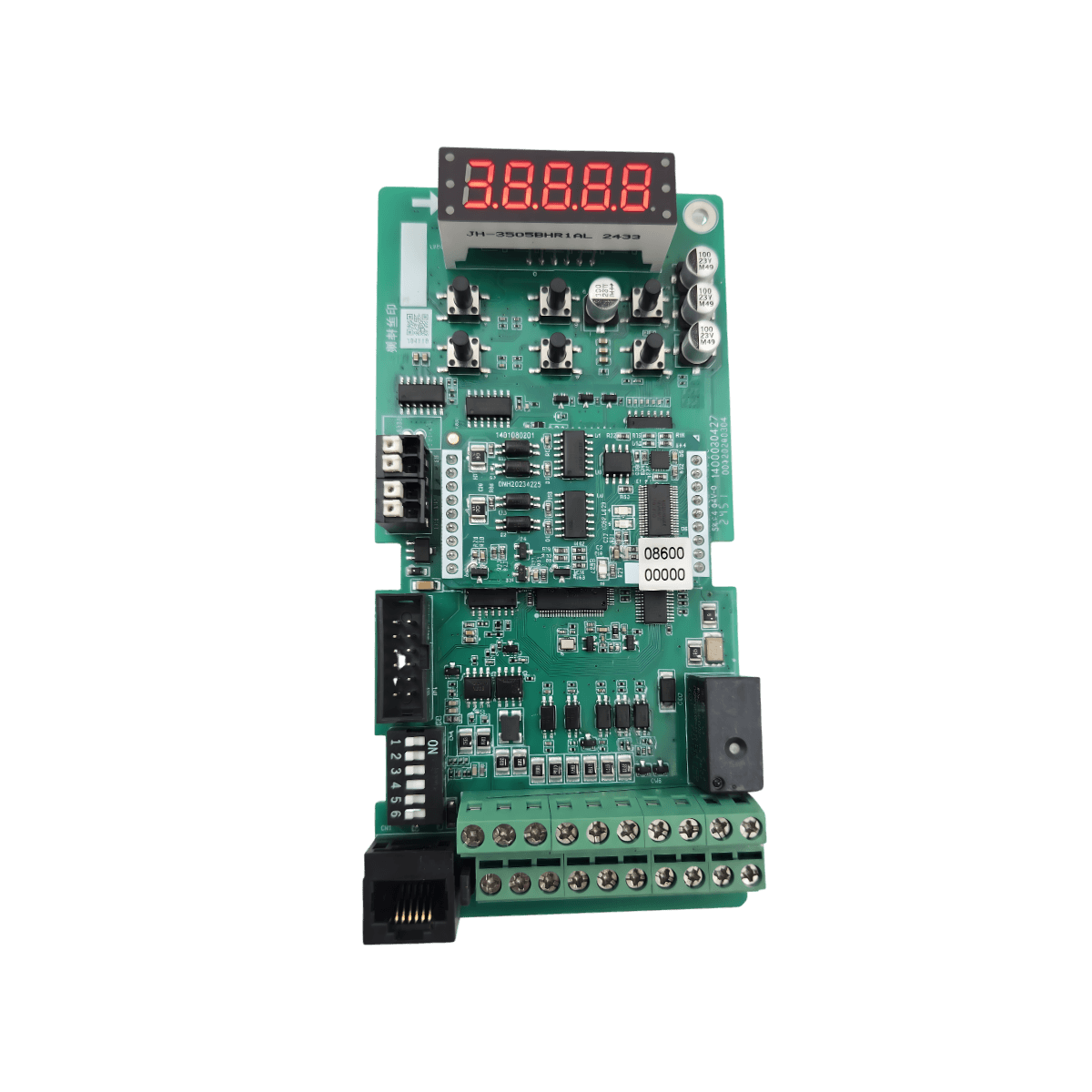 Placa STO com display de LED, utilizada nos inversores AC310 de menor porte